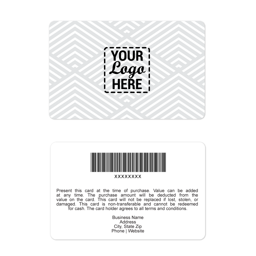 iPOS White Design 'Your Logo' Gift Cards