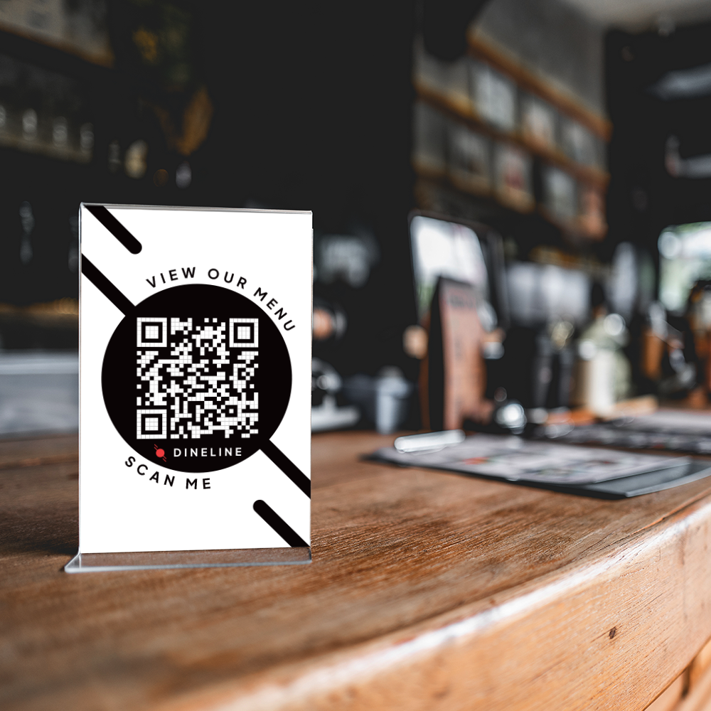 dineline White 4x6 QR Code Display Insert