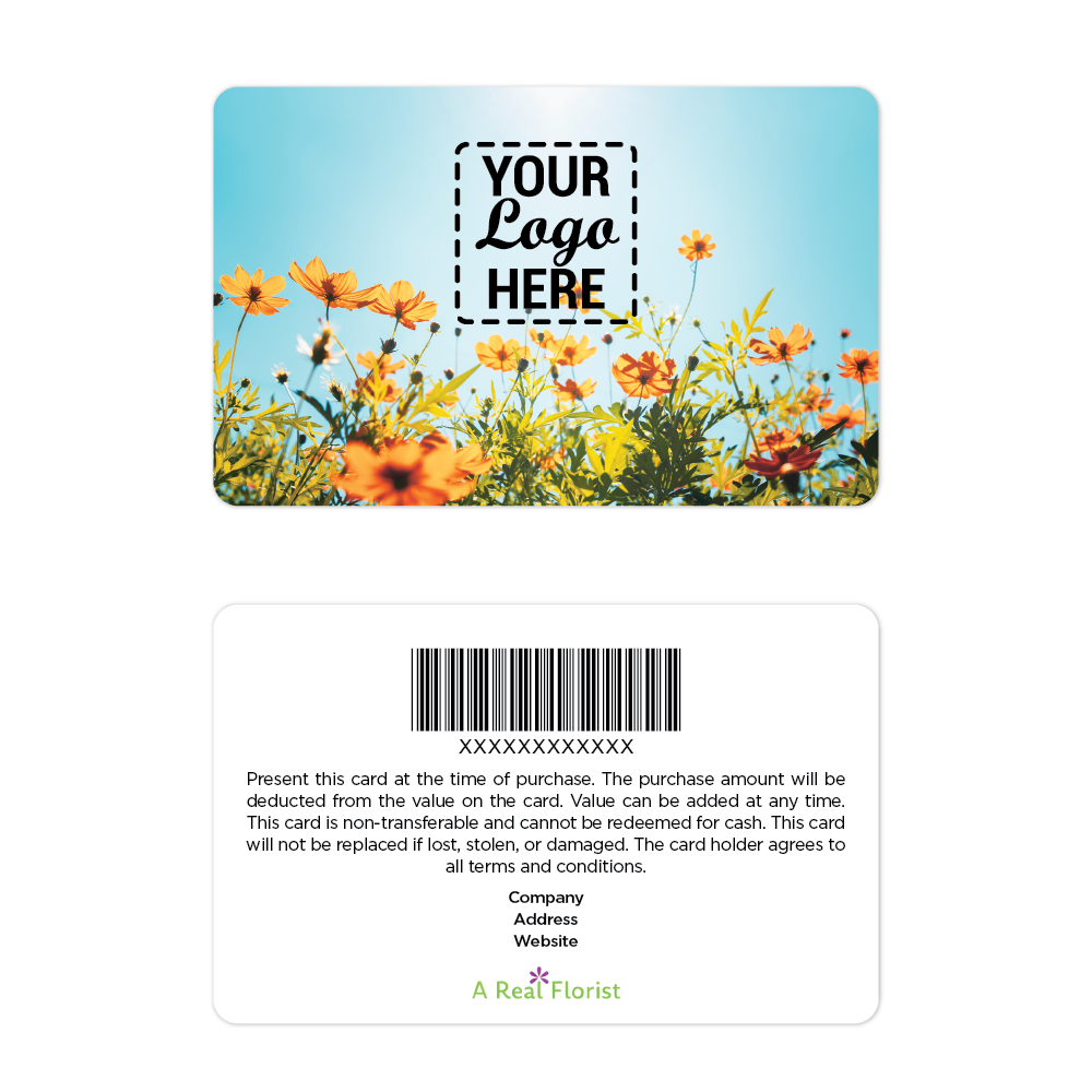 gotFlowers Your Logo Here Gift Cards - Orange Flowers