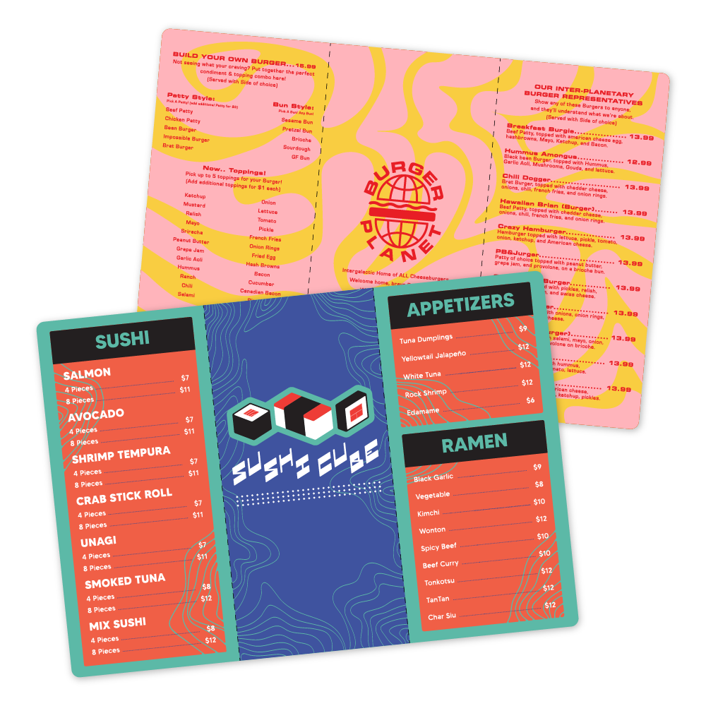 Custom Tri-Fold Menus - Triad Merchant Solutions