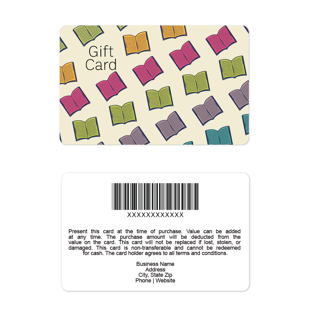 Book Pattern Gift Cards