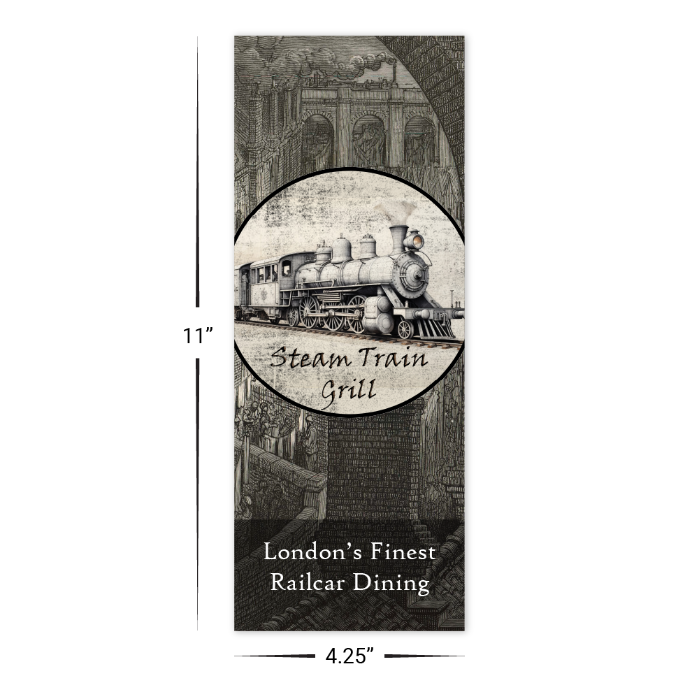 Custom Long Menu - 4.25" x 11"