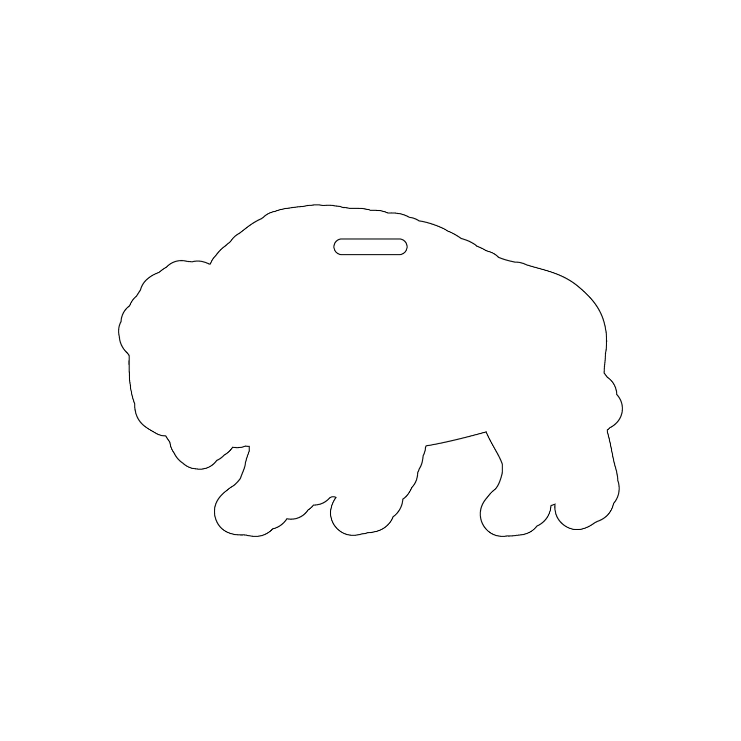 Custom Plastic 2.5" x 3.8" Buffalo Shape