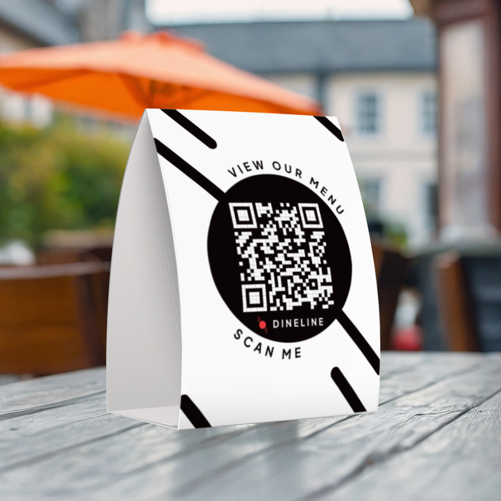 Dineline Table Tents with QR Code