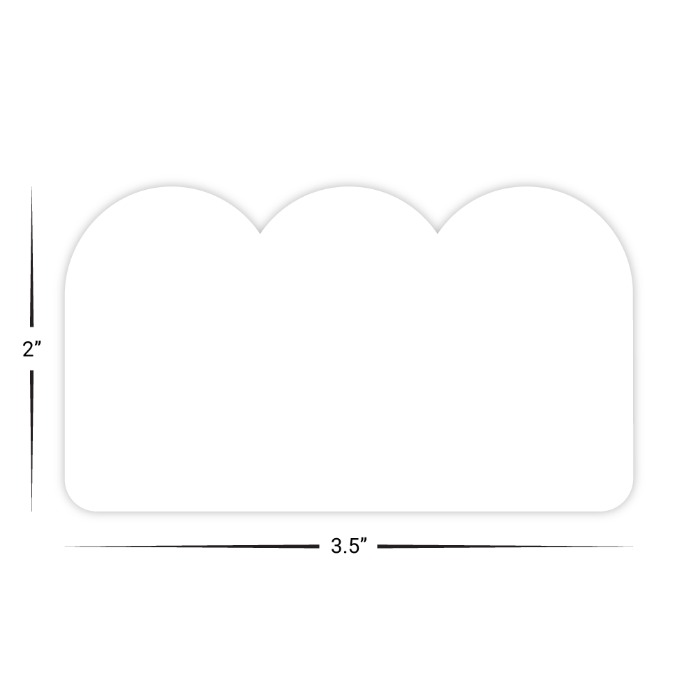 Custom Plastic 3.5" x 2" 3 Bump Shape Cards