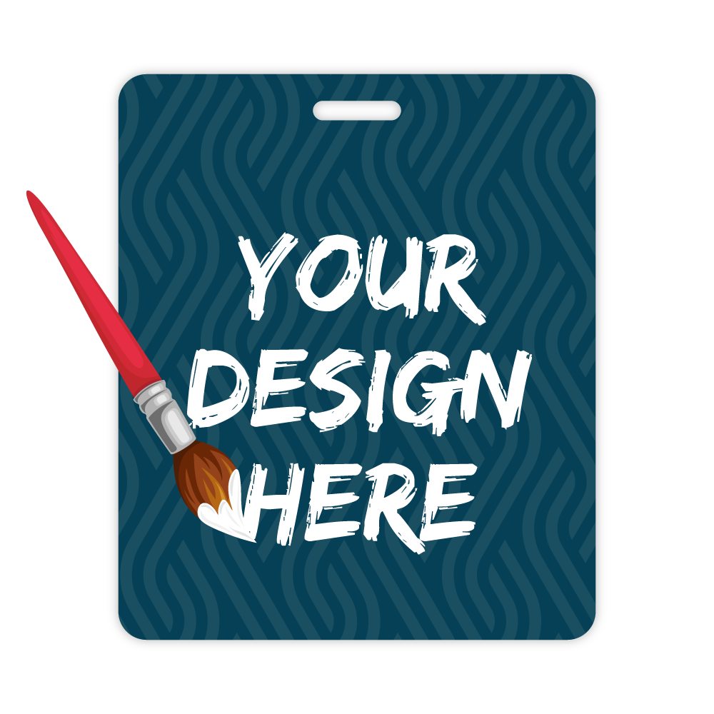 Custom Plastic 3.375" x 4" Rounded Rectangle Badges
