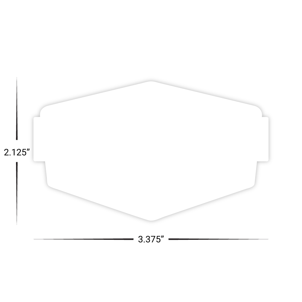 Custom Plastic 3.375" x 2" Badge Shape Cards