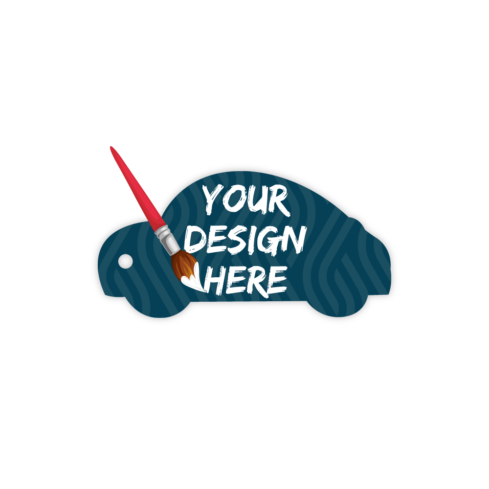 Custom Plastic 2.5" x 1.25" Car Shape Key Tags
