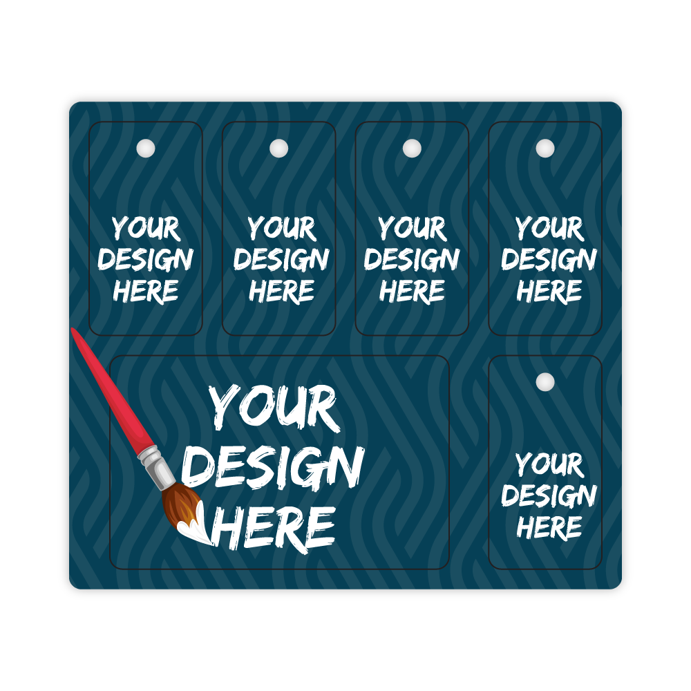 Custom Plastic 5 Punch-Out Key Tag and 1 Card Combo