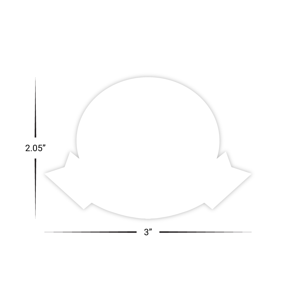 Custom Plastic 3" x 2.05 Circle Cards with Ribbon Shape