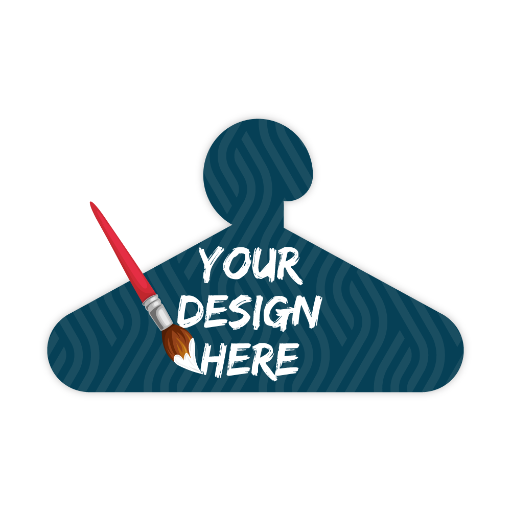 Custom Plastic 3.62" x 2.375" Coat Hanger Shape Cards
