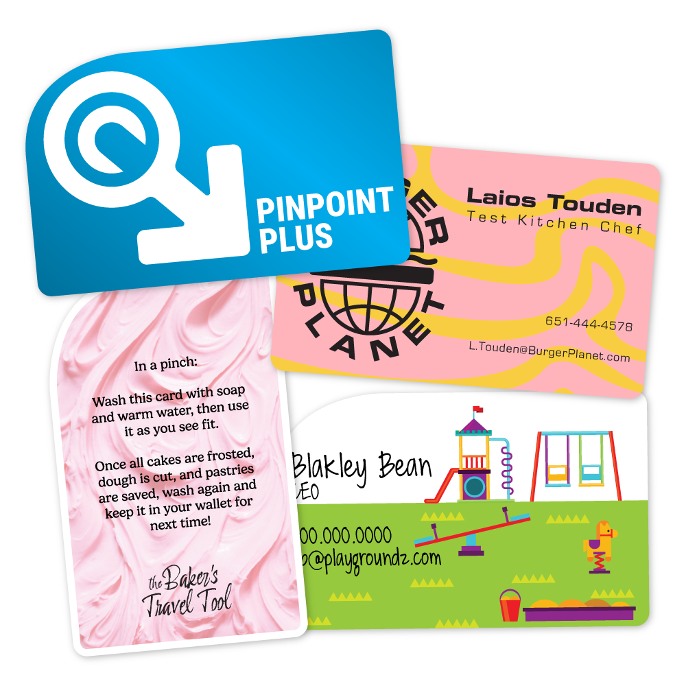 Custom Plastic 3.375" x 2.125" Curve Corner Cards