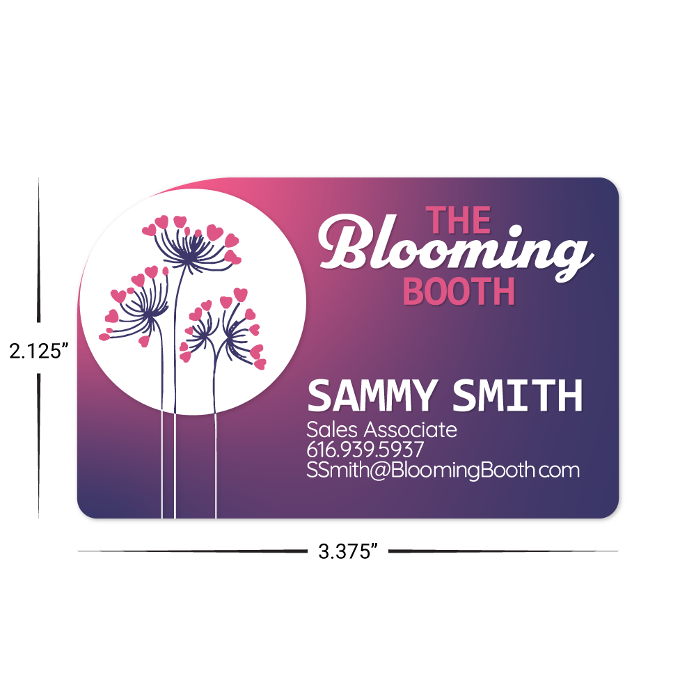 Custom Plastic 3.375" x 2.125" Curve Corner Cards