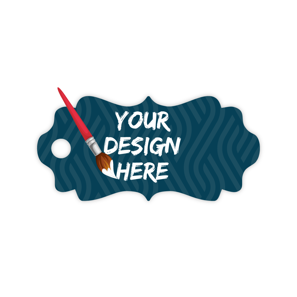 Custom Plastic 2.125" x 1" Fancy Key Tags