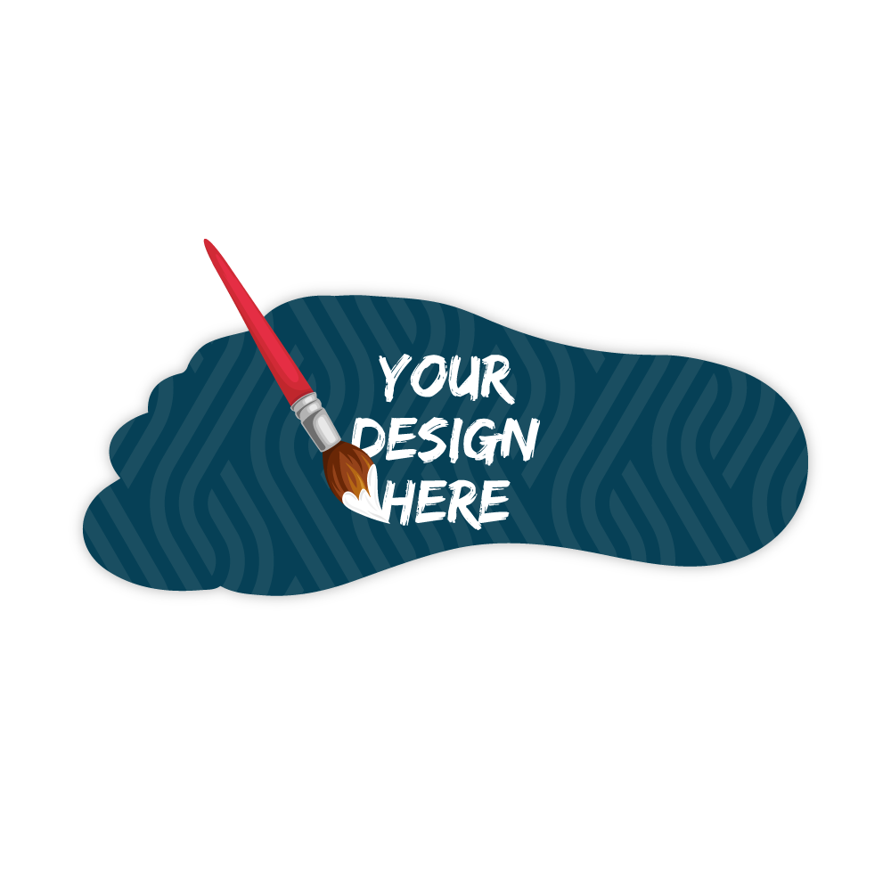 Custom Plastic 3.5" x 1.45" Foot Shape Cards
