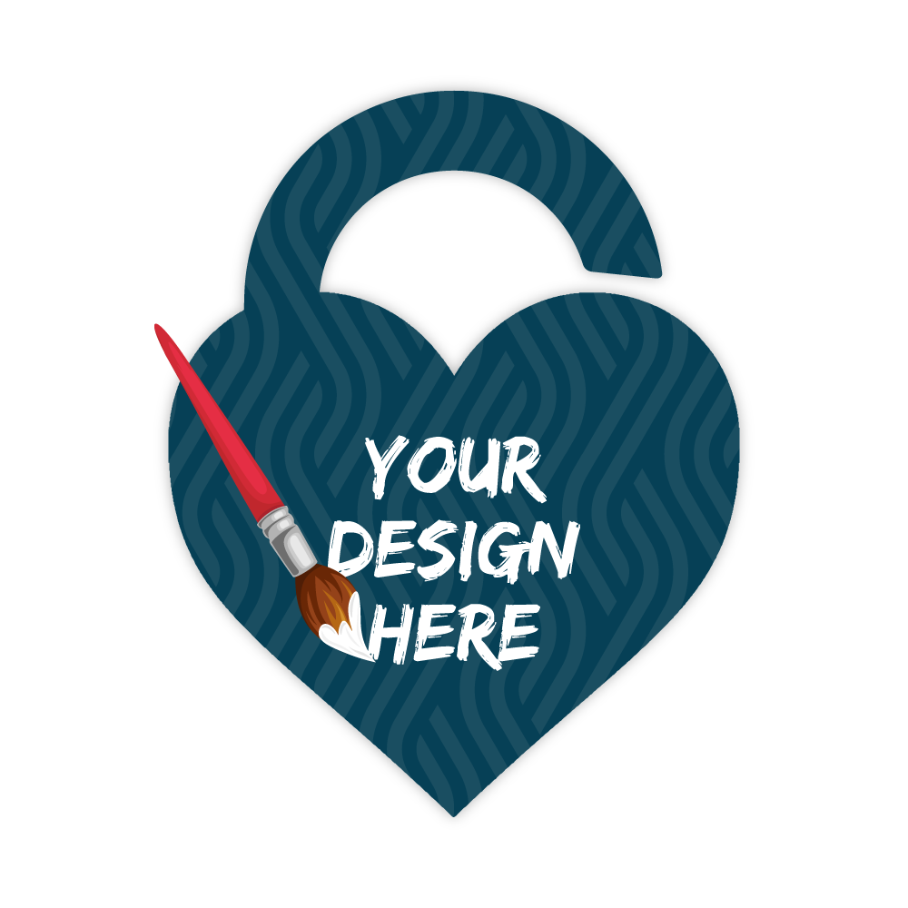 Custom Plastic 3.5" x 2.75" Heart Lock Shape Cards