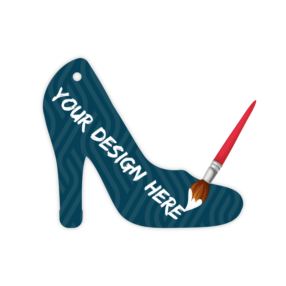 Custom Plastic 2.8" x 2.375" High Heel Shape Key Tags