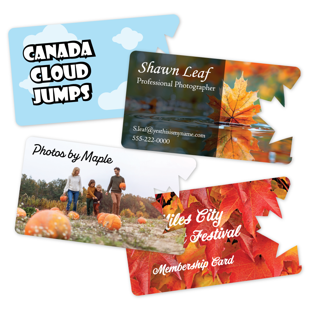 Custom Plastic 3.5" x 2" Leaf Cut Out Shape Cards
