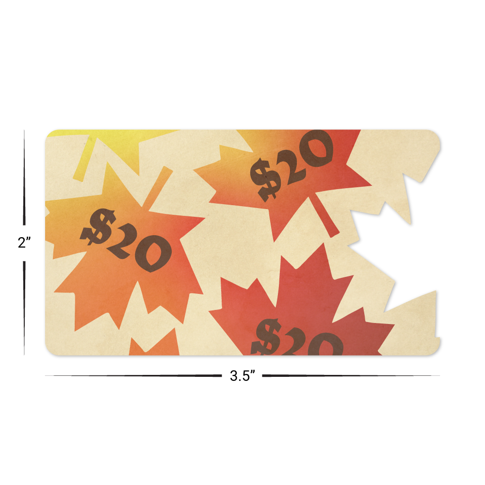 Custom Plastic 3.5" x 2" Leaf Cut Out Shape Cards