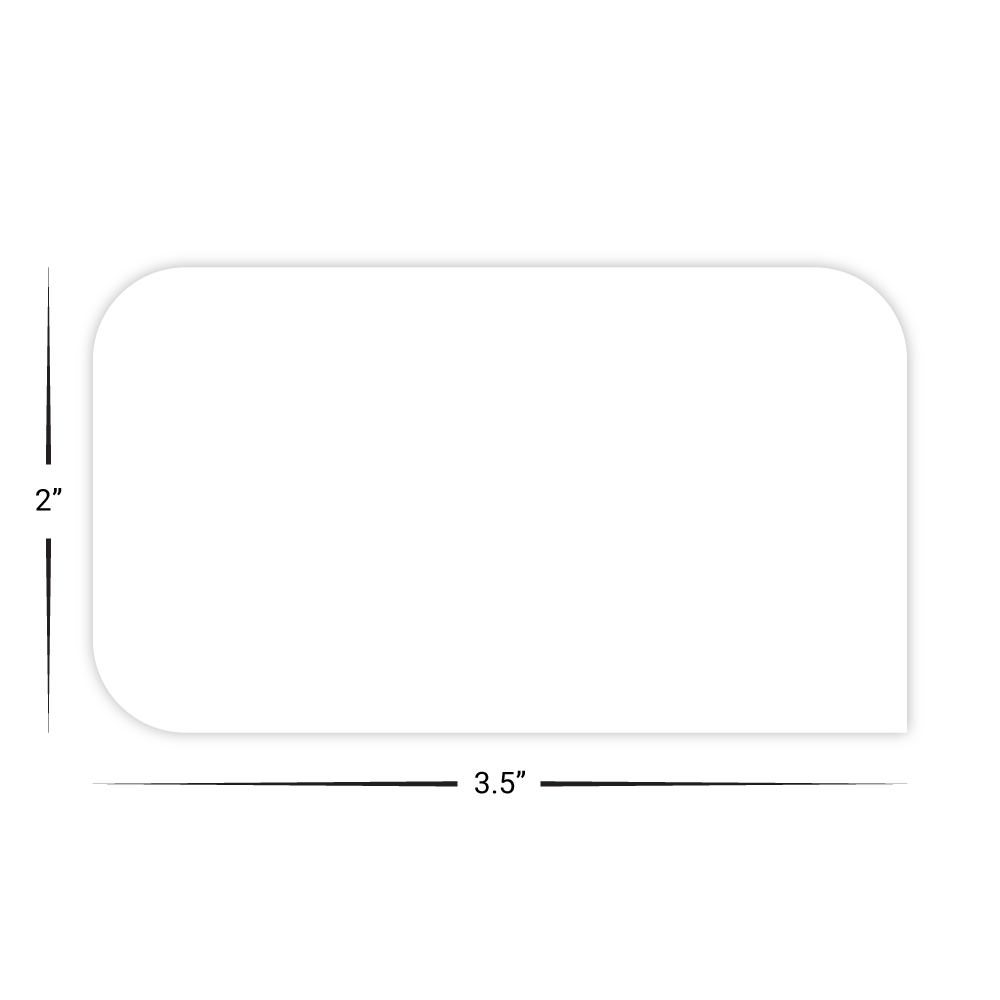 Custom Plastic 3.5" x 2" One Square Corner Cards