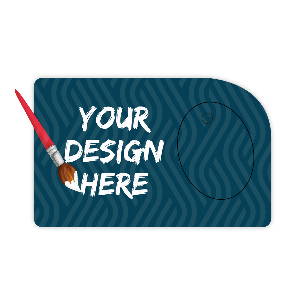 Custom Plastic 3.375" x 2.125" Card and Punch-Out Oval Key Tag Combo