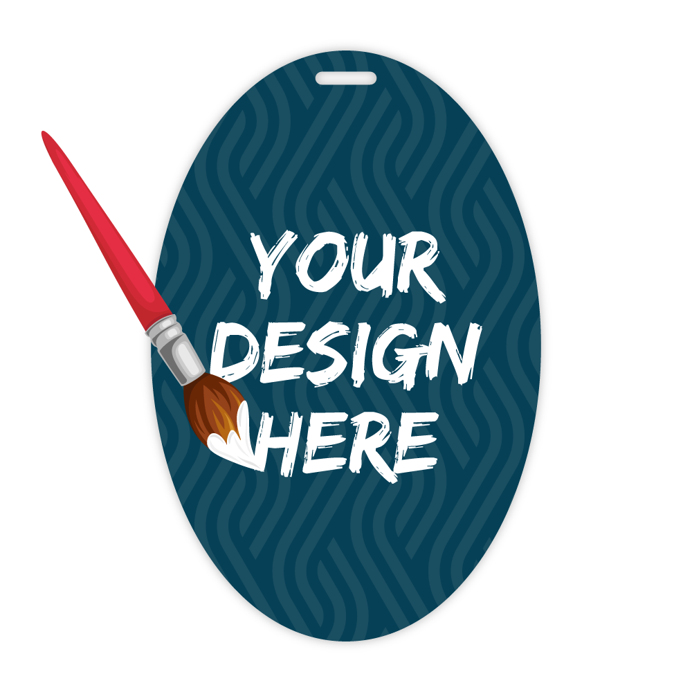 Custom Plastic 3.3" x 5" Oval Shape Luggage Tag