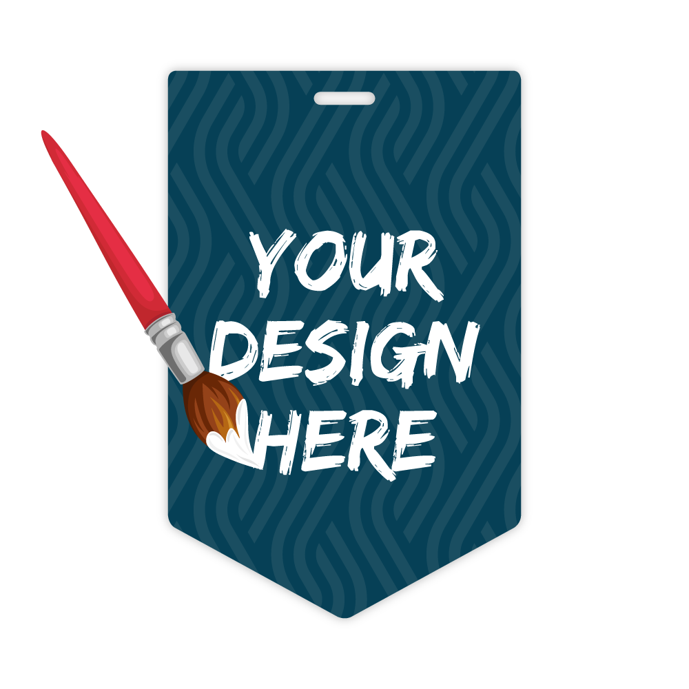 Custom Plastic 3" x 4.653" Pointed Badges