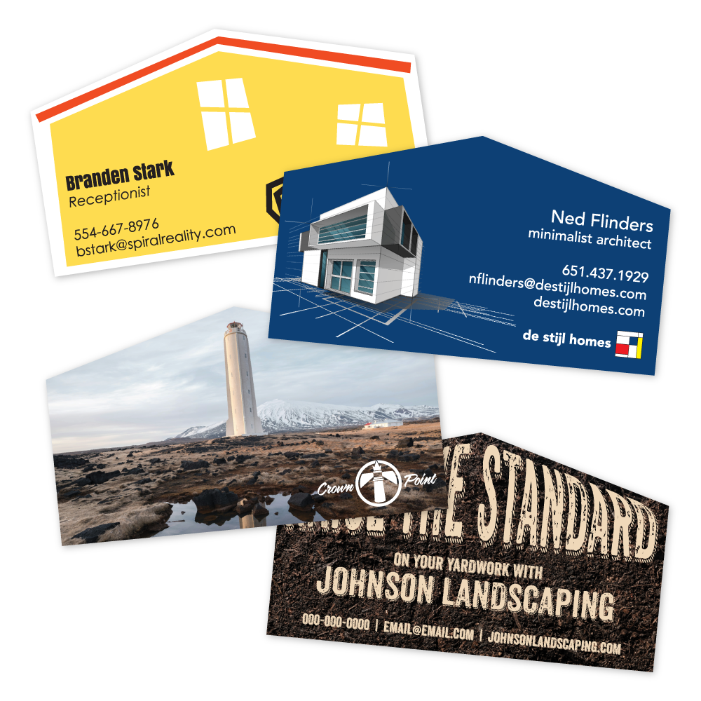 Custom Plastic 3.5" x 2" Pointed Cards
