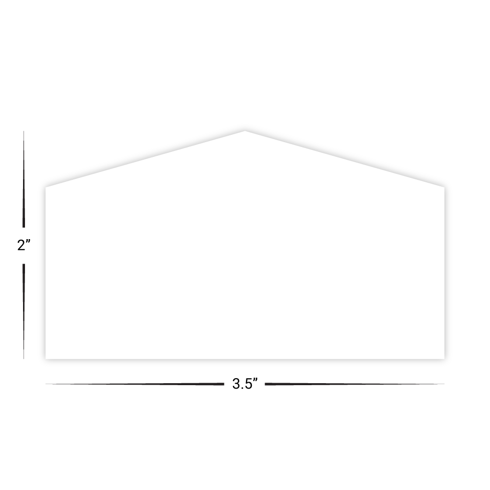 Custom Plastic 3.5" x 2" Pointed Cards