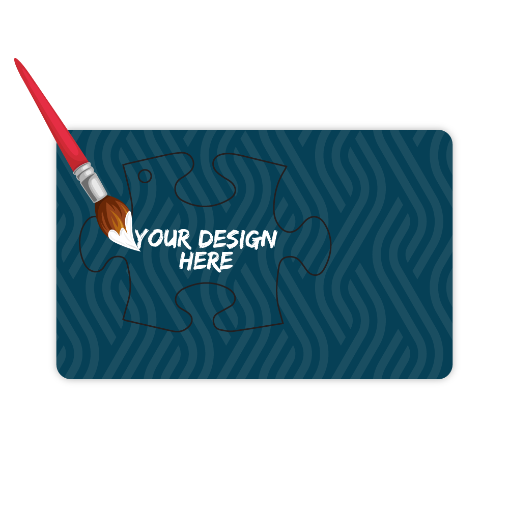 Custom Plastic 3.375" x 2.125" Cards with Punch-Out Puzzle Piece Key Tag