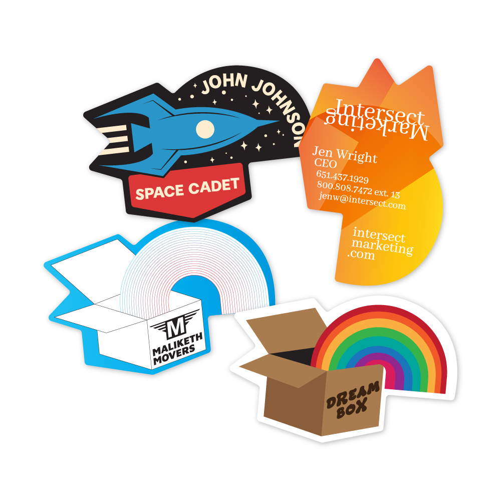 Custom Plastic 3" x 2" Box Rainbow Shape Cards