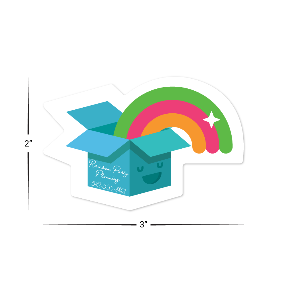 Custom Plastic 3" x 2" Box Rainbow Shape Cards