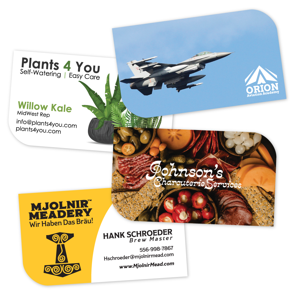Custom Plastic 3.5" x 2" Two Square Corner Cards