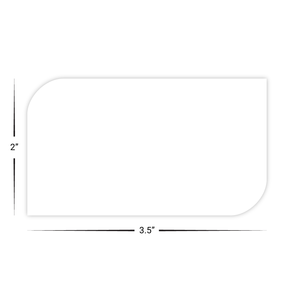 Custom Plastic 3.5" x 2" Two Square Corner Cards