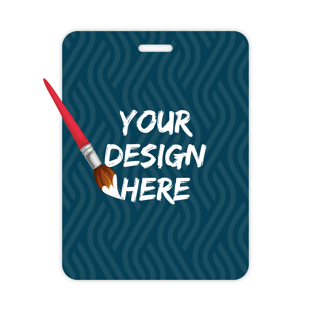 Custom Plastic 3" x 4" Vertical Rounded Corner Badges