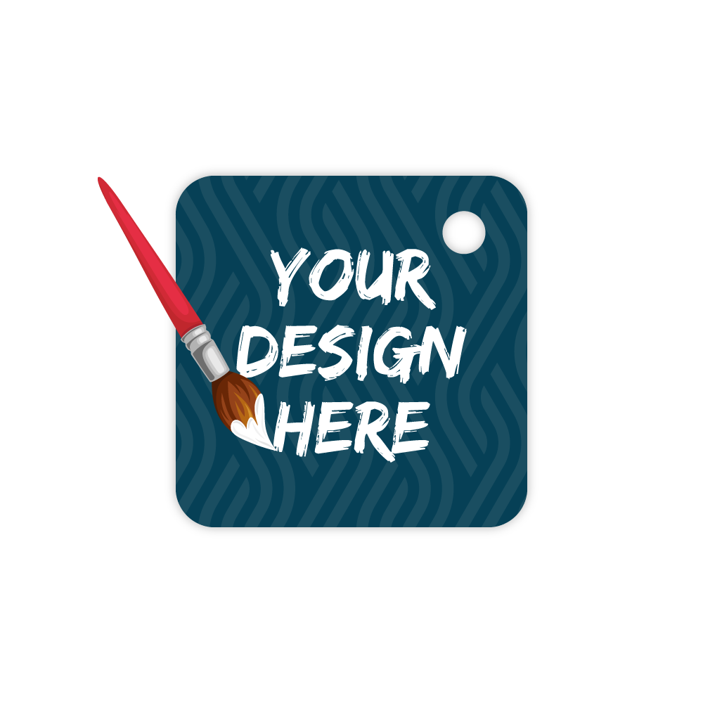 Custom Plastic 1.5" Square Key Tags