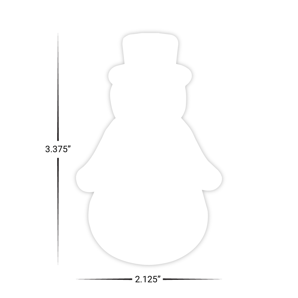 Custom Plastic 3.375" x 2.125 Snowman Shape Cards
