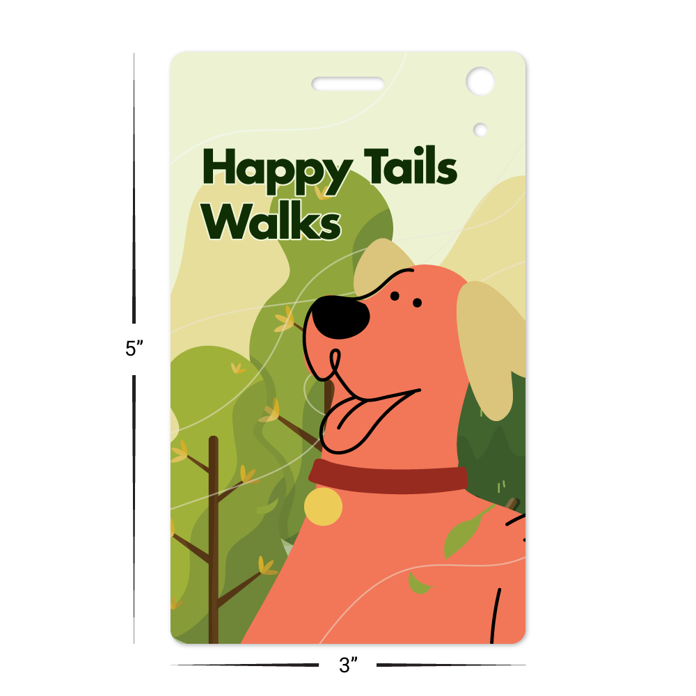 Custom Plastic 3" x 5" Slot & Two Holes Luggage Tags