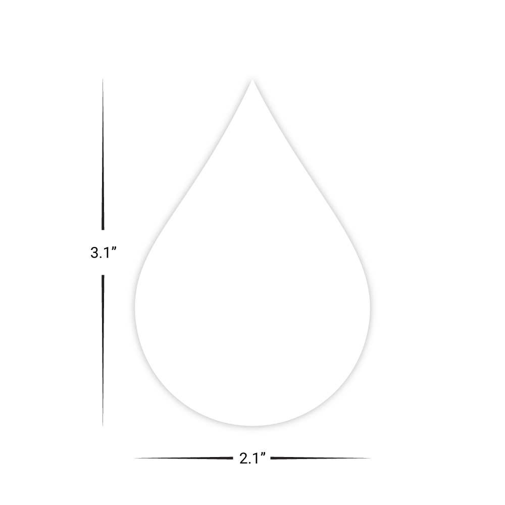 Custom Plastic 3.1" x 2.1" Water Drop Shape Cards