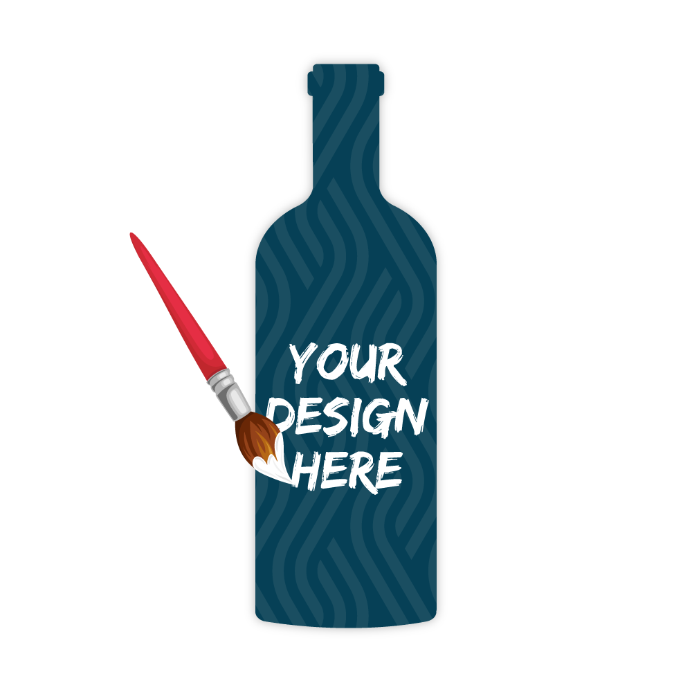 Custom Plastic 3.5" x 1.125" Wine Bottle Cards
