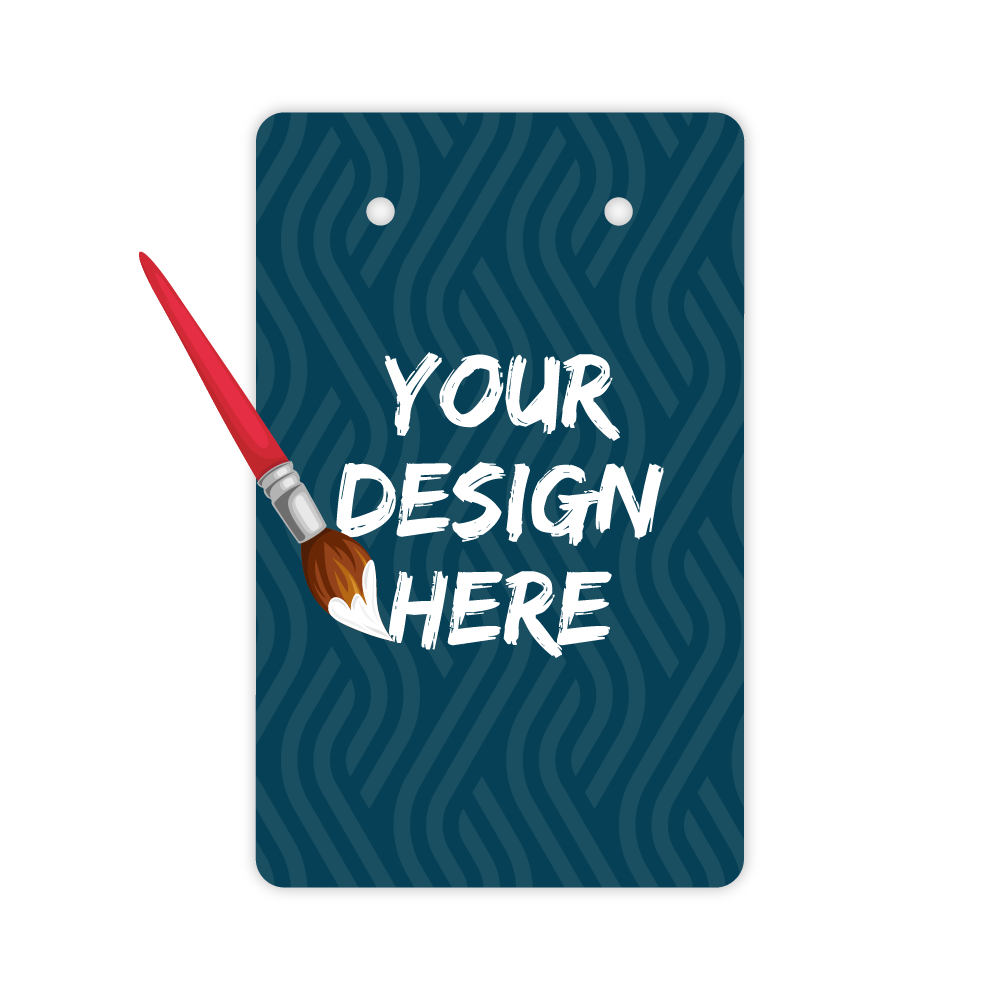 Custom Plastic 3.375" x 2.125" Two Hole Rectangle Tags