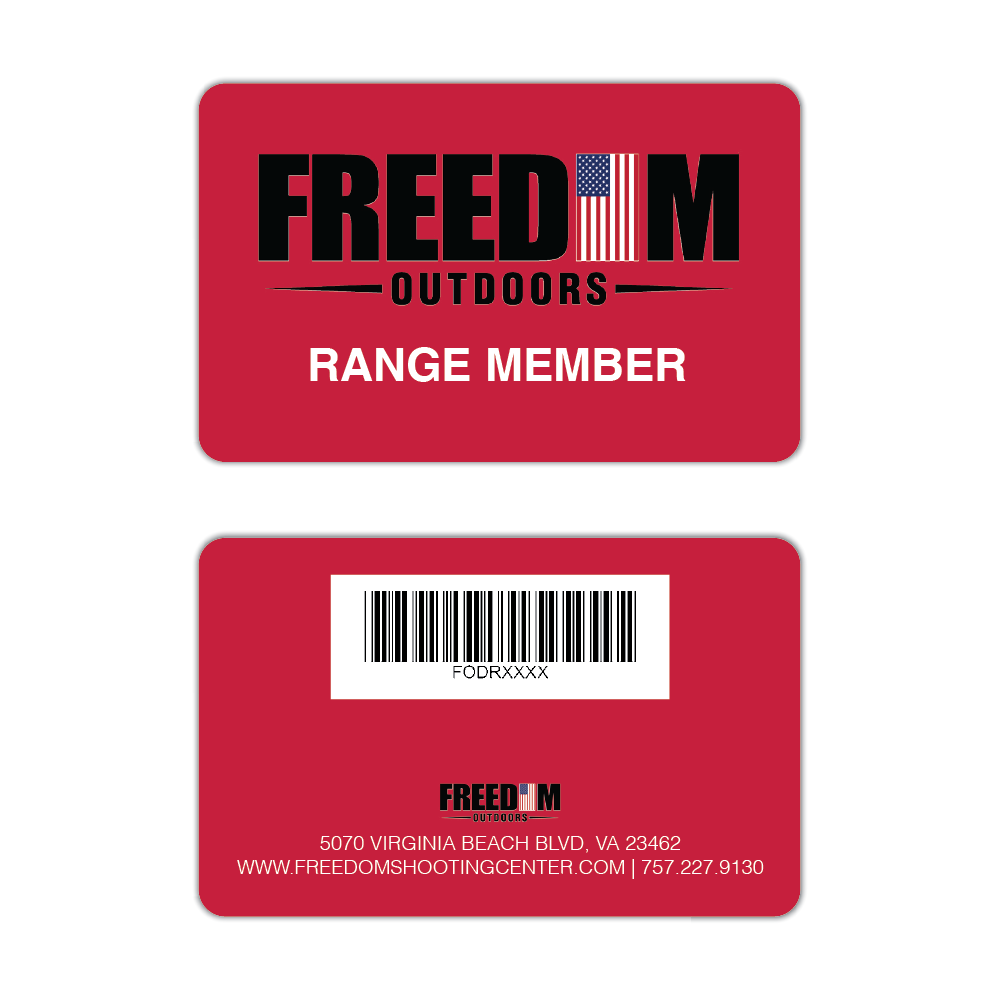 Freedom Outdoors Range Member Membership Cards