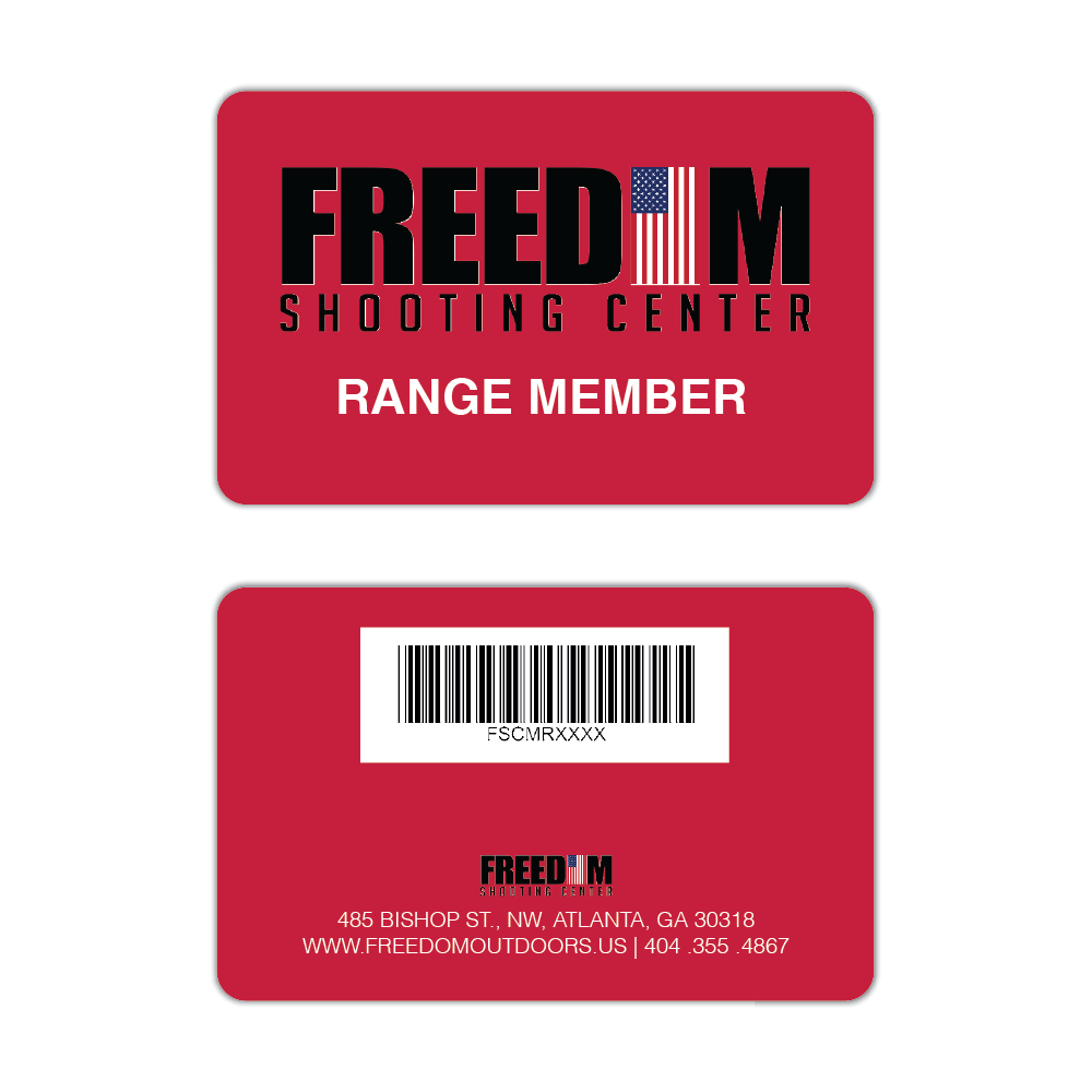 Freedom Outdoors Range Member Membership Cards
