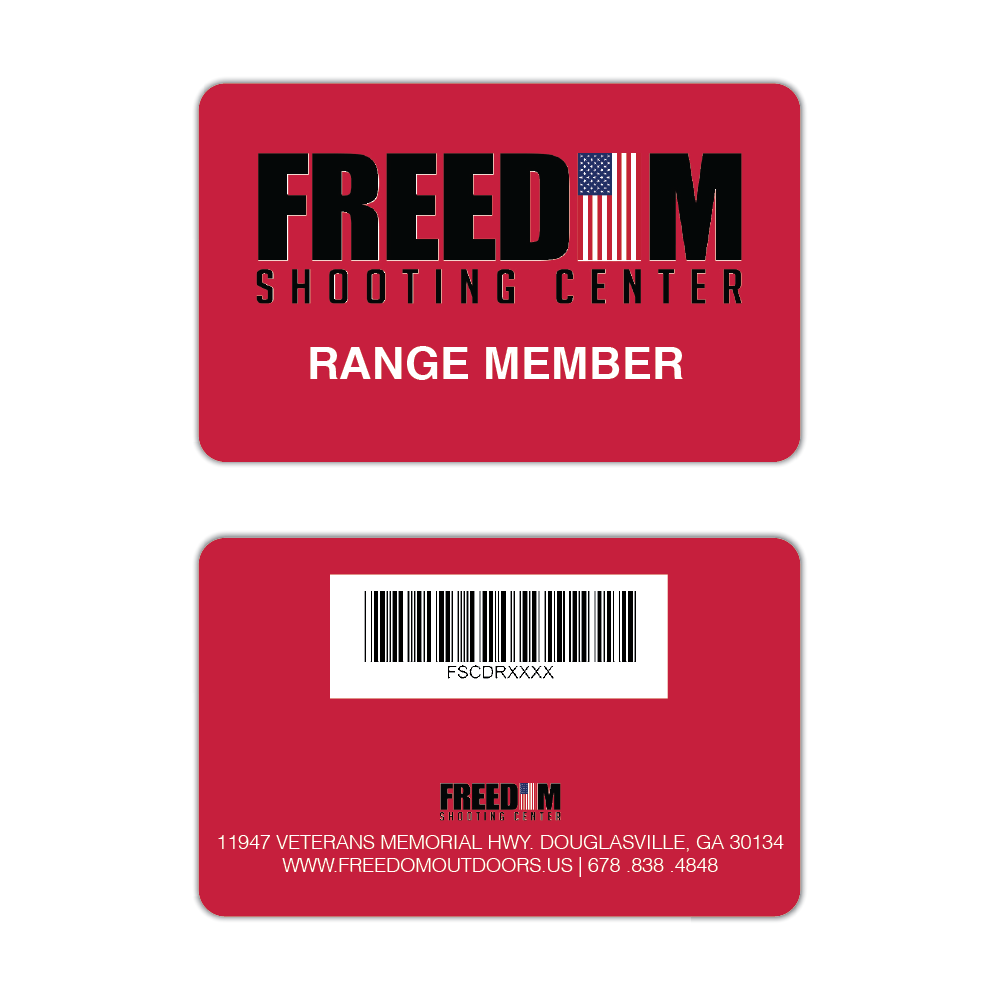 Freedom Outdoors Range Member Membership Cards