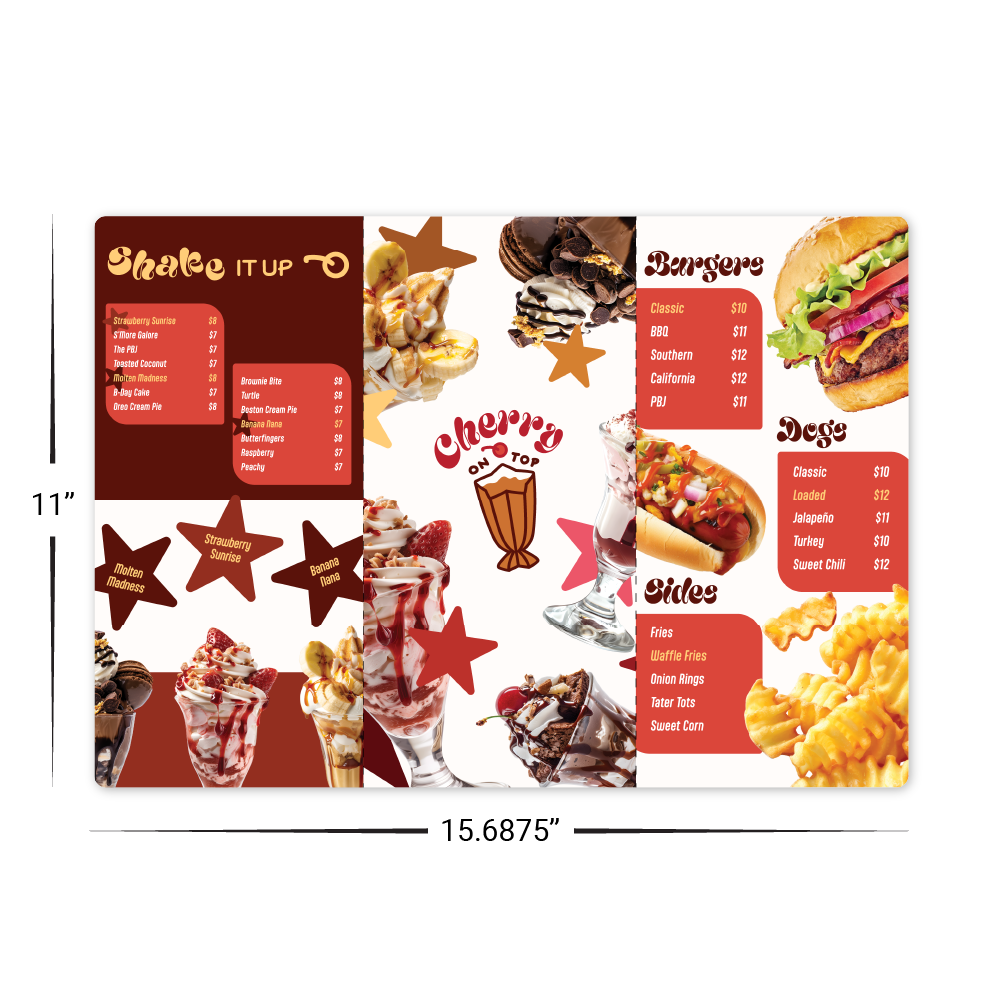 Custom Tri-Fold Menus - Triad Merchant Solutions