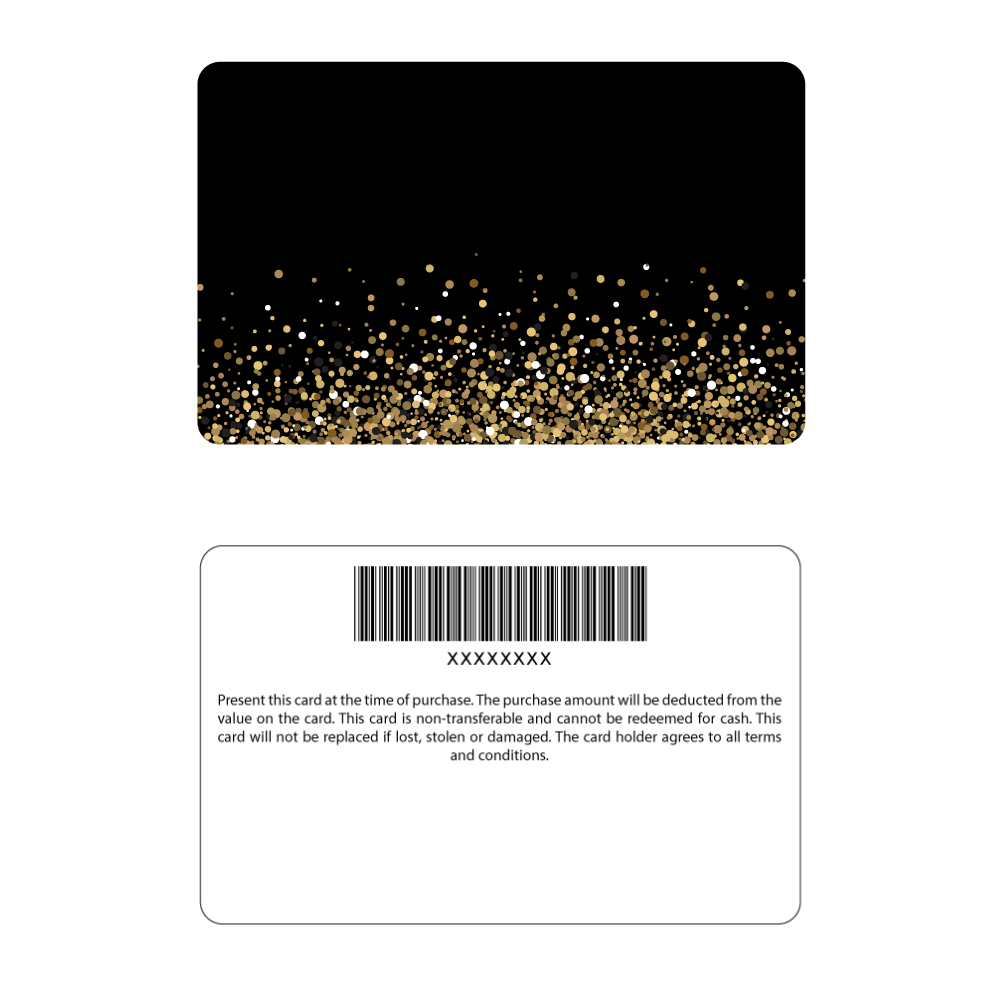 Your Logo Here Korona Gift Cards - Black Glitter