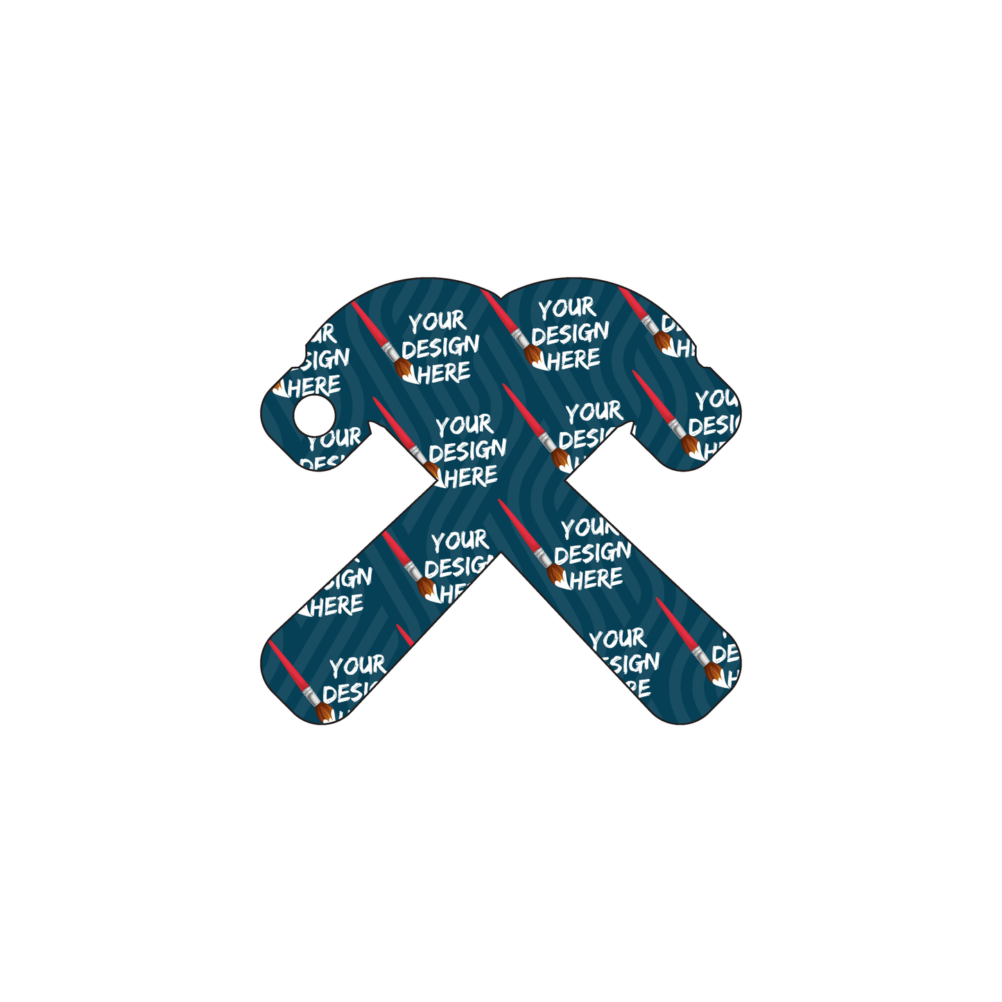 Custom Plastic 2.125" x 1.9743" Two Hammer Key Tags