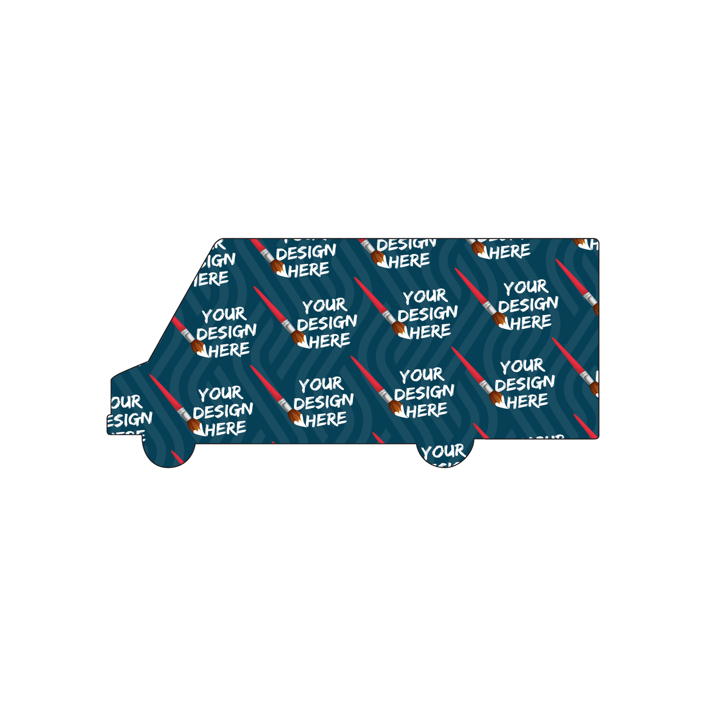 Custom Plastic 4.3" x 2" Delivery Van Shape Cards