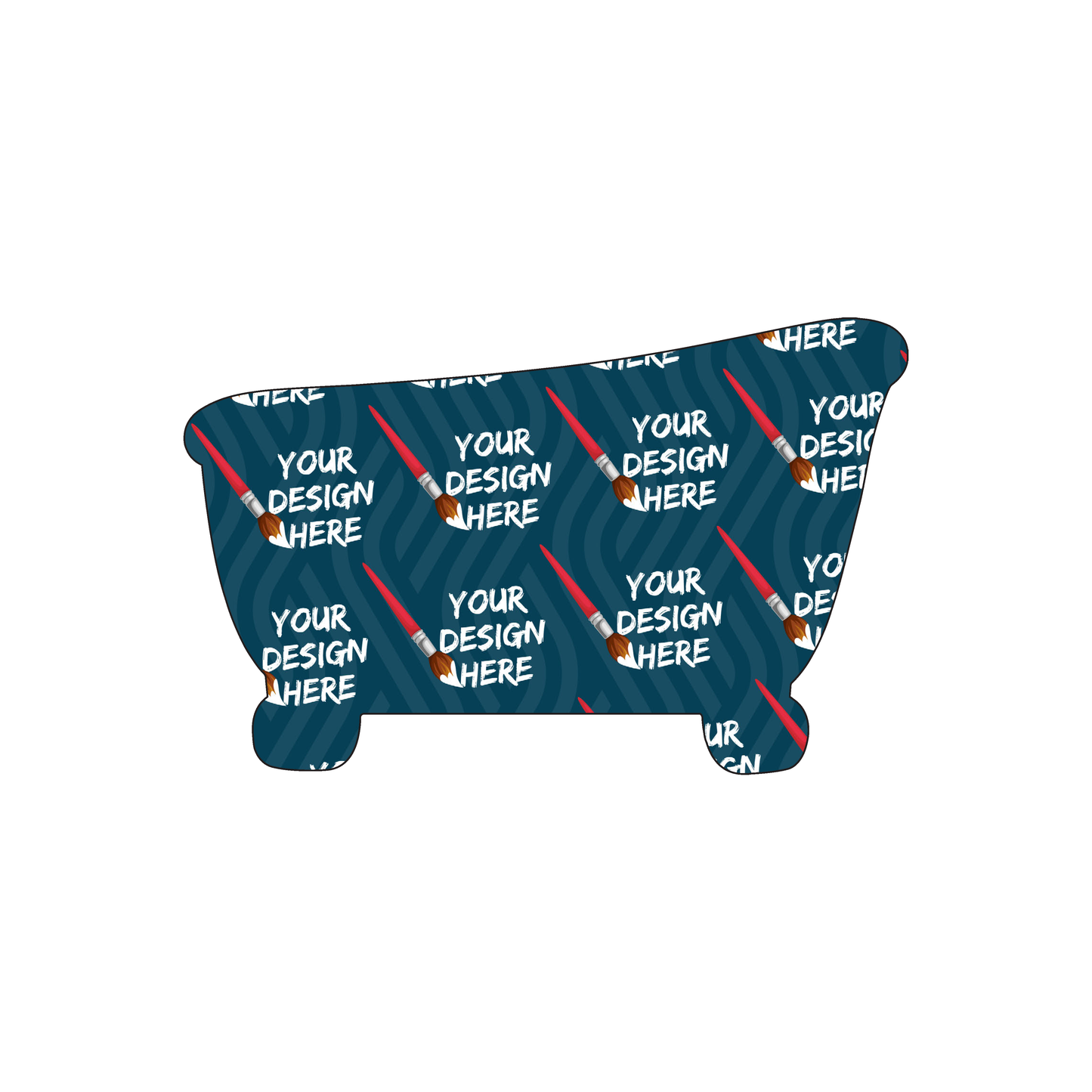 Custom Plastic 3.375" x 2.125" Bathtub Shape Cards