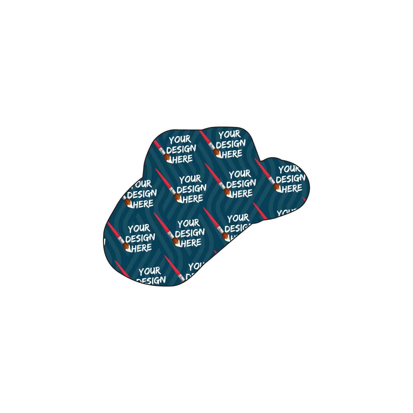 Custom Plastic 1.7" x 1.35" Hat Shape Cards